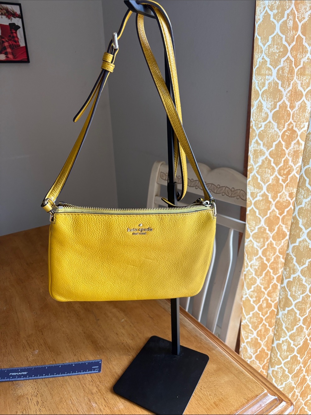 kate spade Yellow Pebbled Leather Crossbody Bag